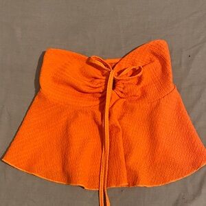Bright Orange Tie-Front Top| Never Worn